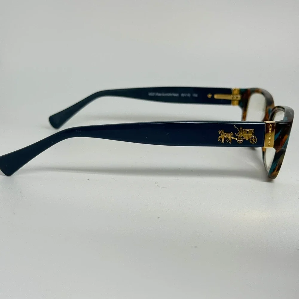 Coach HC 6078 5337 Teal Confetti Tortoise Shell Eyeglasses Frames 52-16-135